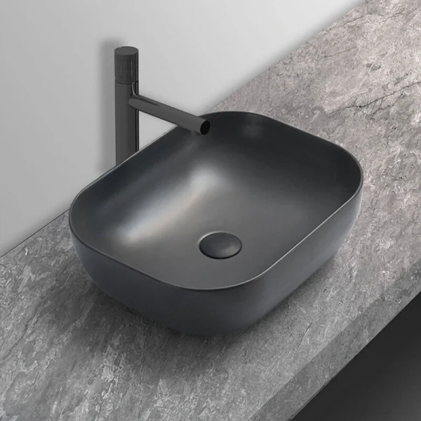 Раковина Vincea 50 см накладная, антрацит матовый VBS-101MA