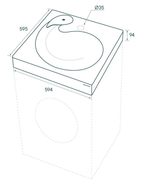 Раковина над стиральной машиной Paulmark Winken 60 см белая PM740431