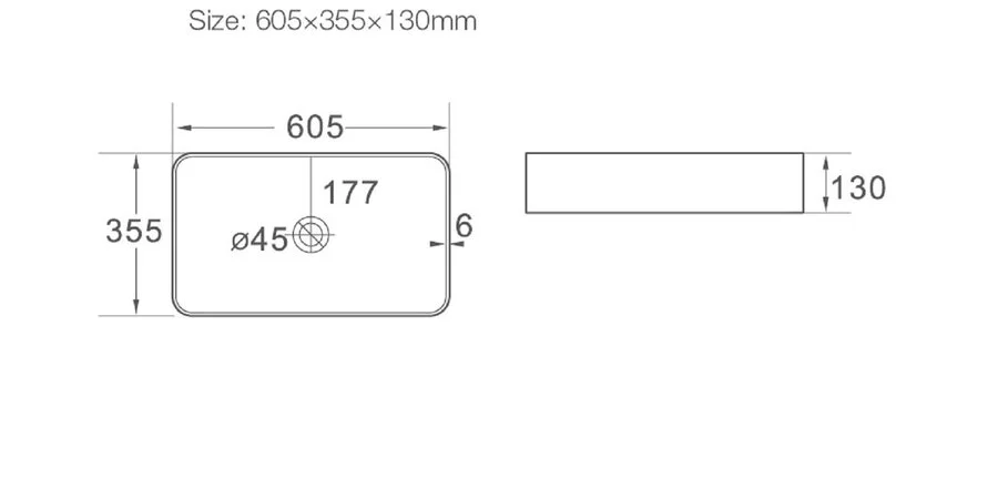 Раковина SantiLine 61 см накладная SL-1008