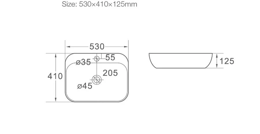 Раковина SantiLine 53 см белая SL-1024