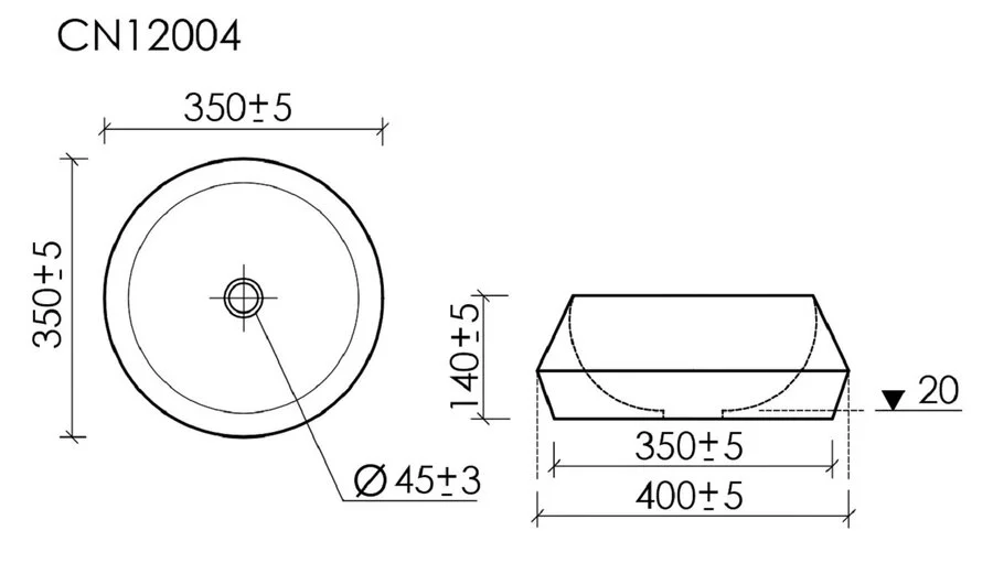 Раковина Ceramica Nova Maya 35 см черная матовая CN12004MB