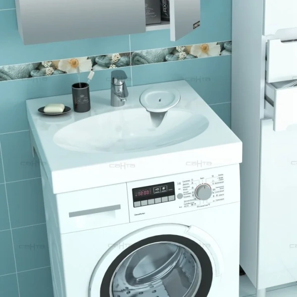 Раковина над стиральной машиной СанТа Луна 60 см с кронштейнами 900103