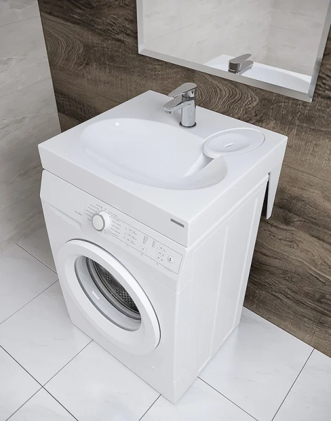 Раковина над стиральной машиной Paulmark Mond 60 см из литьевого мрамора PM720431
