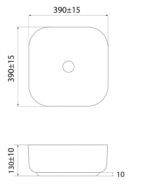 Раковина IDDIS Bridge 04i27 39 см квадратная