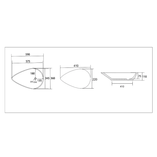Раковина Abber Bequem 60 см белая AC2117