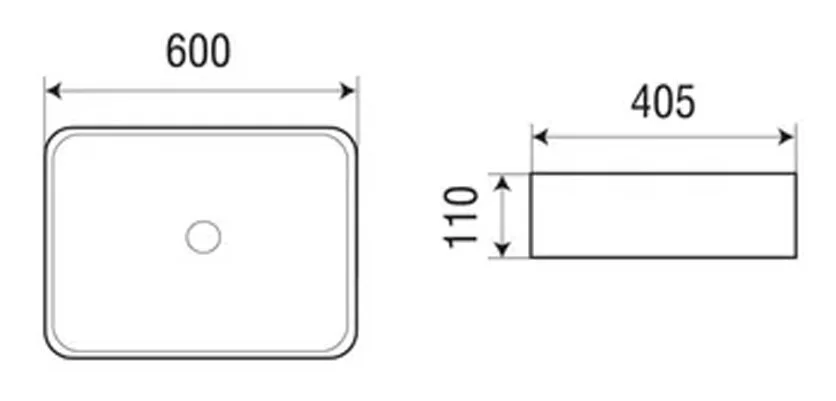 Раковина Azario 60 см накладная AZ-2174