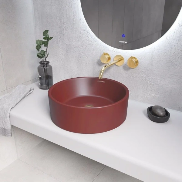 Раковина Grossman Color 41 см бордовая матовая GR-3013VIM