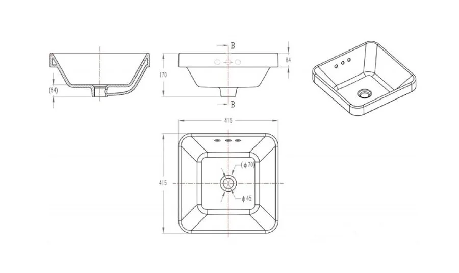 Раковина Bravat Meissen C22327W-ENG 40 см