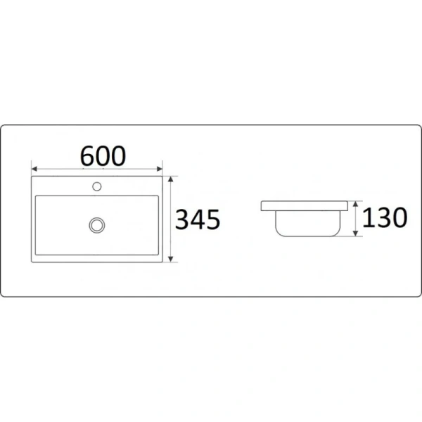 Раковина мебельная Ceramalux N 60 см встраиваемая 9595-60