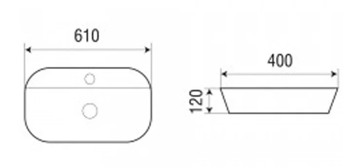Раковина Azario 61 см накладная AZ-2203