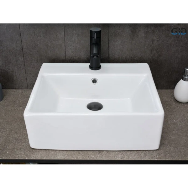 Раковина GID Geometrico N9145 46 см накладная белая 51214