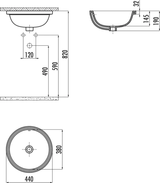 Раковина Creavit Mare 44 см белая MA037-00CB00E-0000