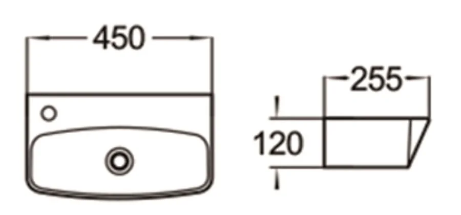 Раковина SantiLine 45 см белая SL-2003