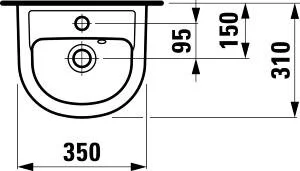 Раковина Laufen Pro 35 см белая 8.1595.0.000.104.1