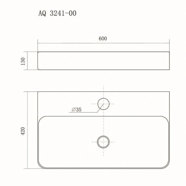 Раковина Акватек 60 см на столешницу AQ3241-00
