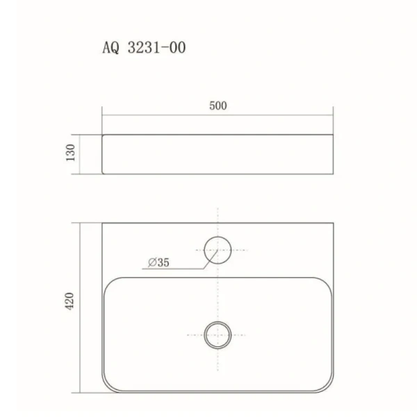 Раковина Акватек 50 см на столешницу AQ3231-00
