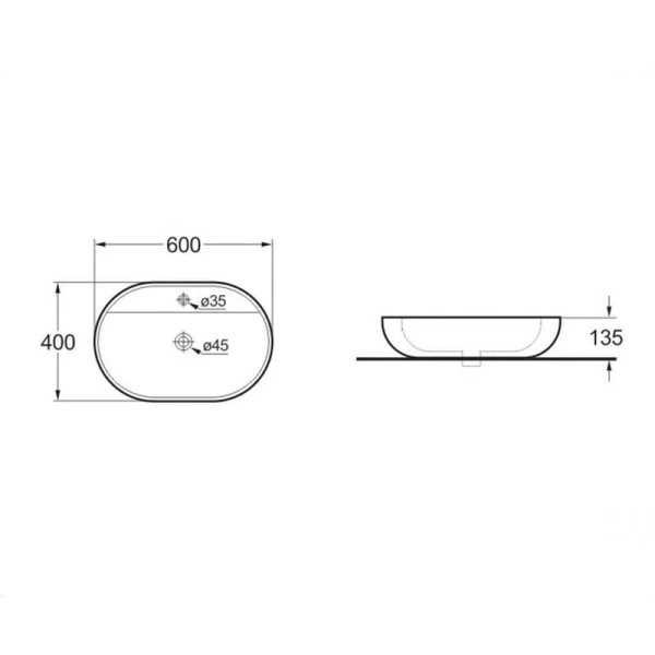 Раковина Vincea 60 см белая VBS-122
