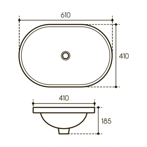 Раковина Aqueduto INSERTO 61 см с антигрязевым покрытием INS0110