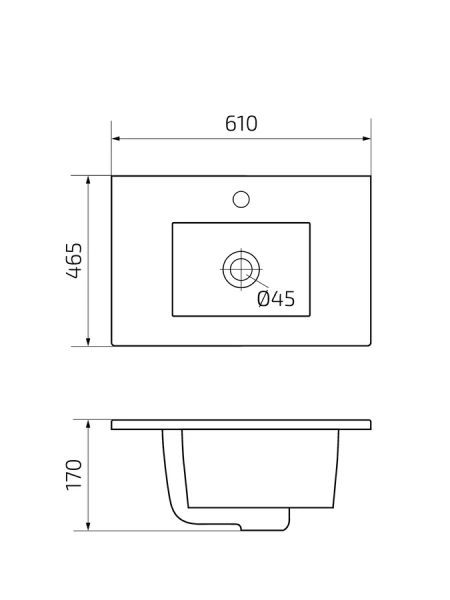Раковина GID Integrado NYJ807-60 61 см белая 71114