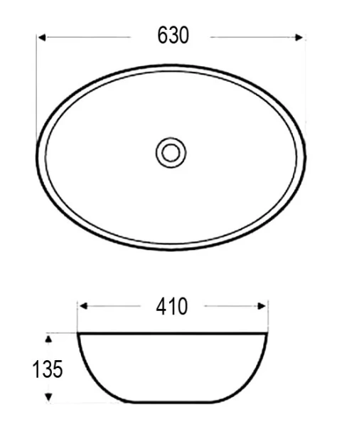 Раковина Azario 63 см накладная AZ-3077 SP