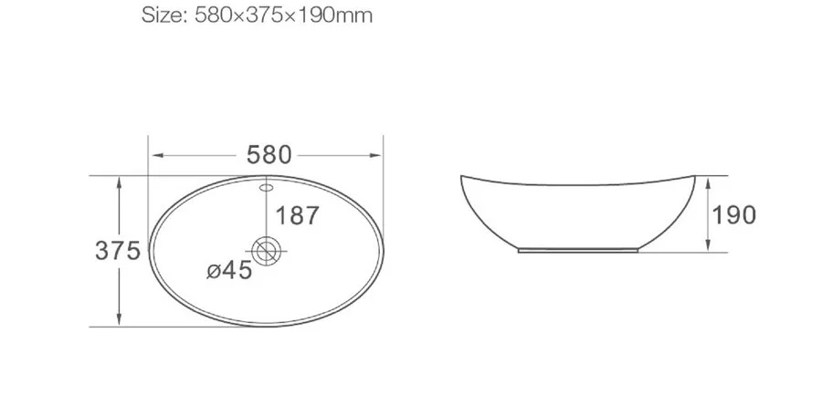 Раковина SantiLine 58 см белая SL-1021