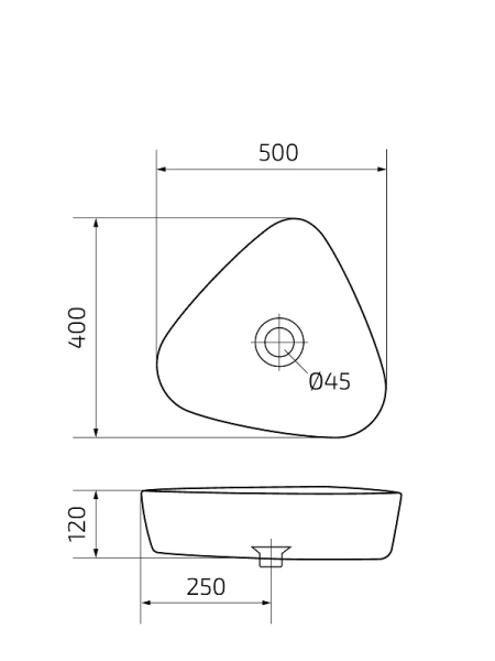 Раковина GID Creativo N9386 50 см белая 51139