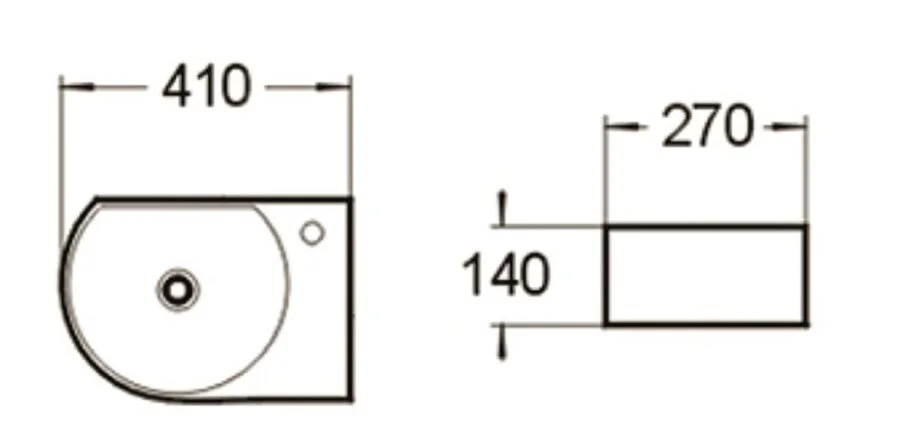 Раковина SantiLine 41 см левосторонняя SL-2015L