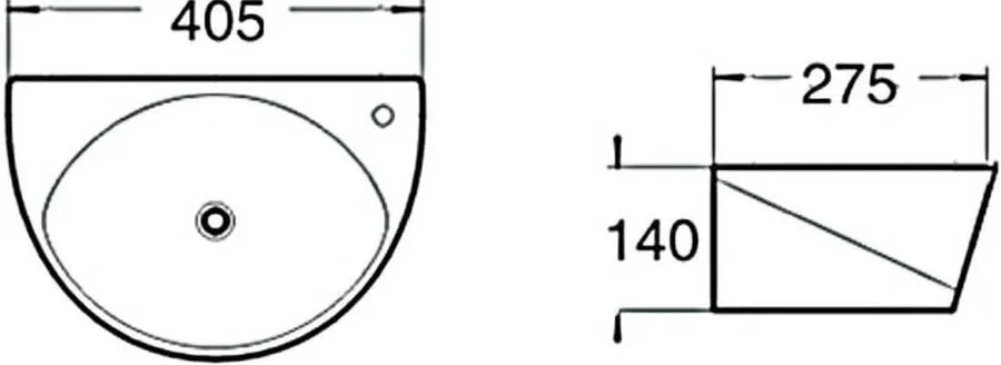 Раковина SantiLine 41 см керамическая SL-2016