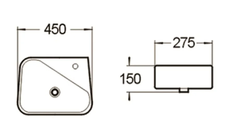 Раковина SantiLine 45 см левосторонняя SL-2017L