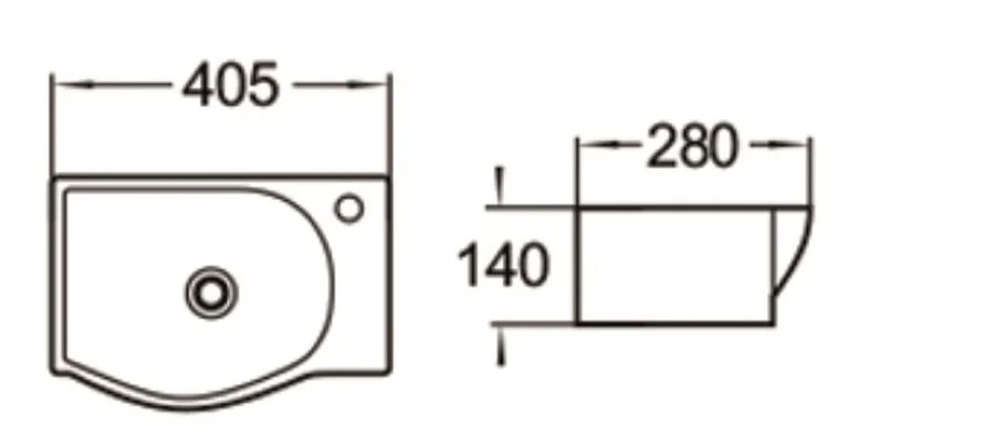 Раковина SantiLine 41 см левосторонняя SL-2018L