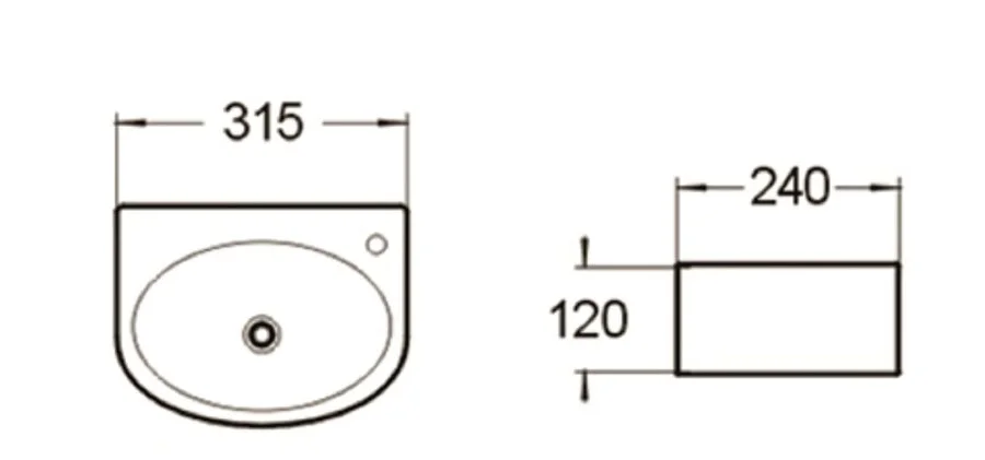 Раковина SantiLine 32 см белая SL-2019