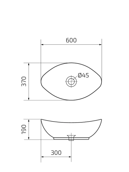 Раковина GID Lago N9019 60 см белая 51108