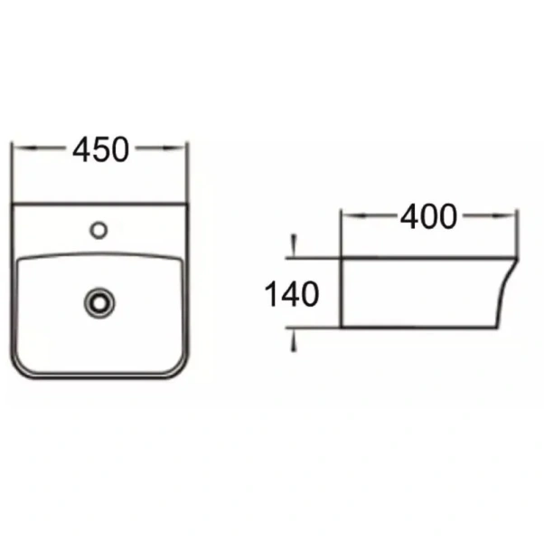 Раковина SantiLine 45 см белая SL-2006