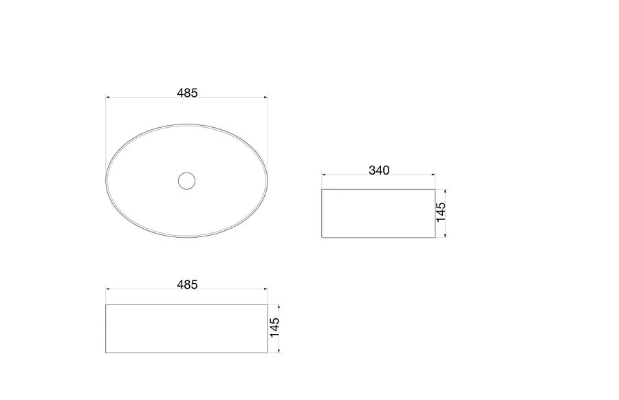 Раковина SantiLine 50 см накладная SL-1075
