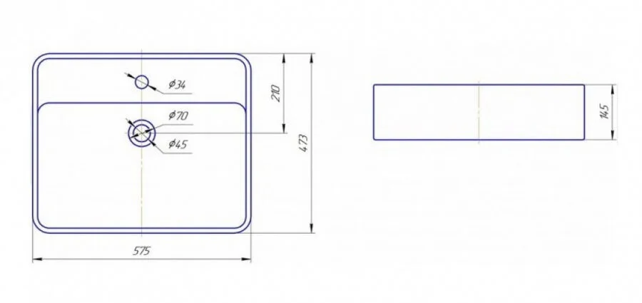 Раковина Kirovit Олимп 57 см белая Вн Крв139