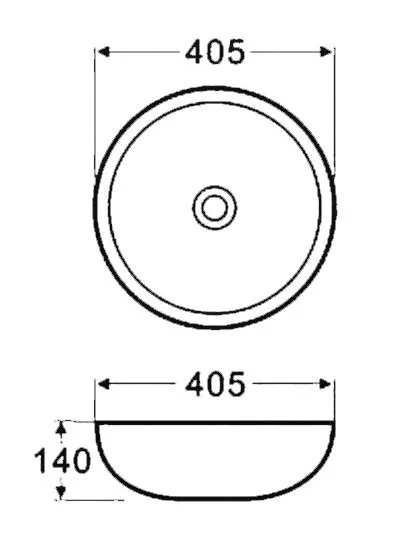 Раковина Azario 40.5 см накладная AZ-3216 SP