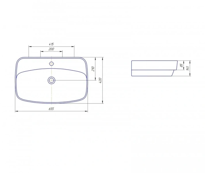 Раковина Kirovit Купер 65 см белая Вн Крв39