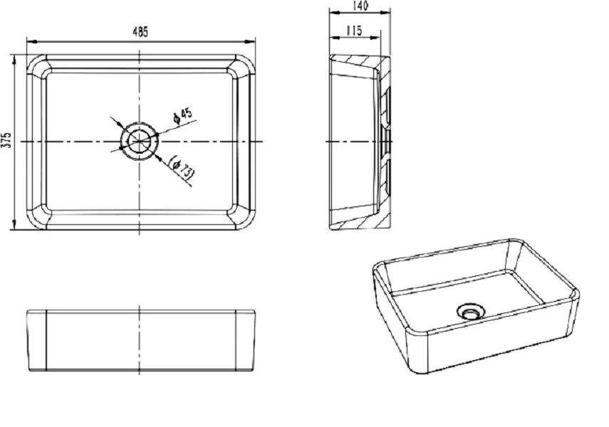 Раковина Bravat Source C22328W-ENG 50 см