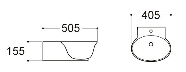 Раковина Акватек Классик 40 см подвесная AQ5040-00