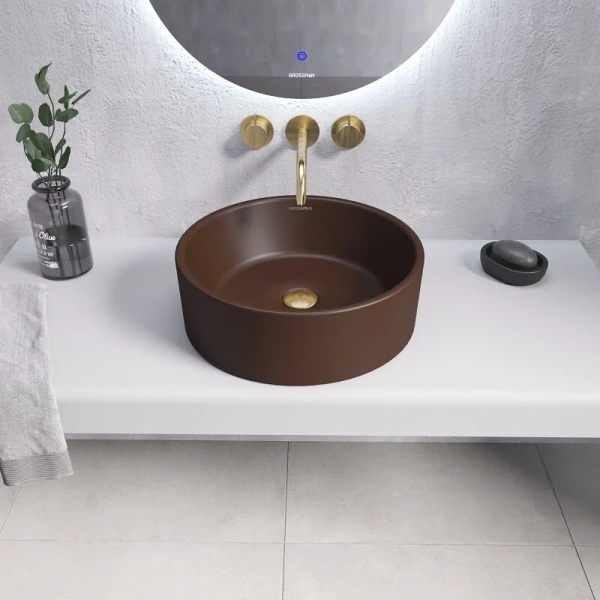 Раковина Grossman Color 41 см коричневая матовая GR-3013BRM