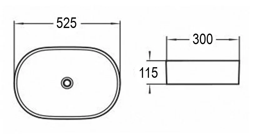 Раковина Azario 52.5 см накладная AZ-1048 SP