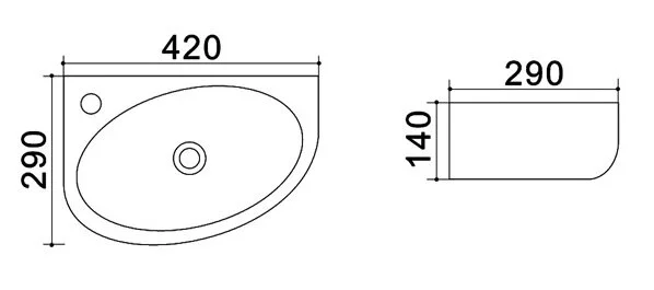 Раковина Azario 42 см левая AZ-4519A