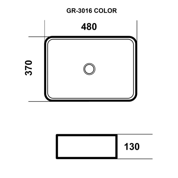 Раковина Grossman Color 48 см черная с текстурой кожи GR-3016BBL