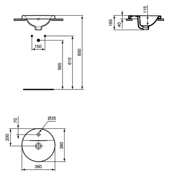 Раковина Ideal Standard Connect 38 см белая E504101