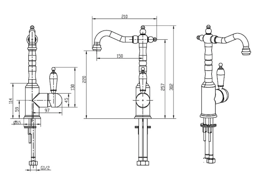 Раковина Ceramalux NC 262 59 см овальная