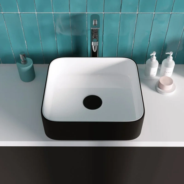 Раковина Grossman 38,5 см белая/черная GR-4042BW