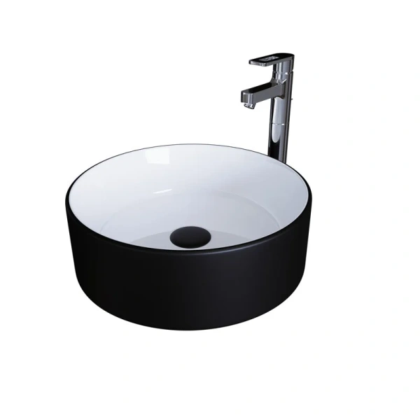 Раковина Grossman 36 см белая/черная GR-4040BW