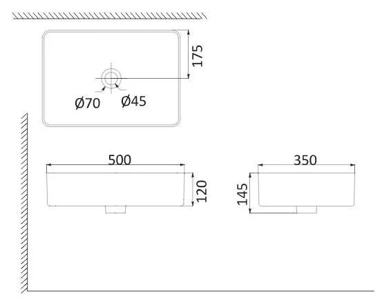 Раковина Creo Ceramiqu 50 см белая PU3500