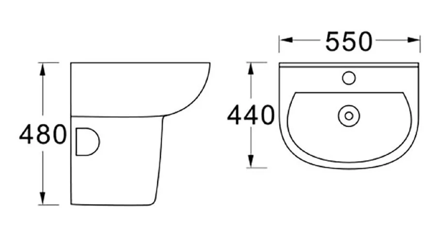 Раковина Акватек 55 см белая AQ5420-00