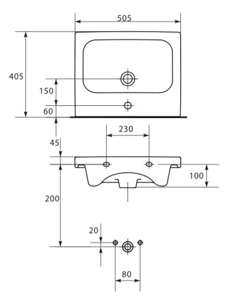 Раковина Cersanit Colour UM-COL50/1 прямоугольная